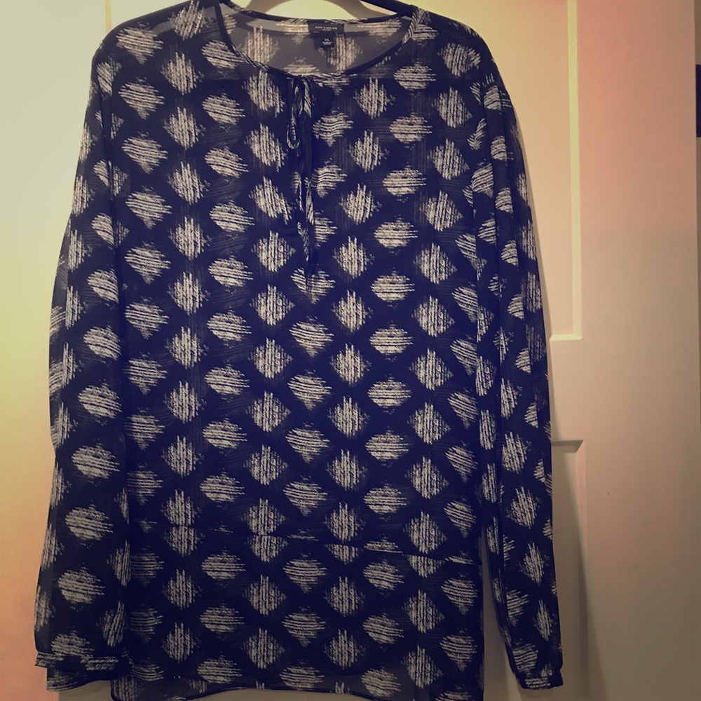 Sheer navy blouse